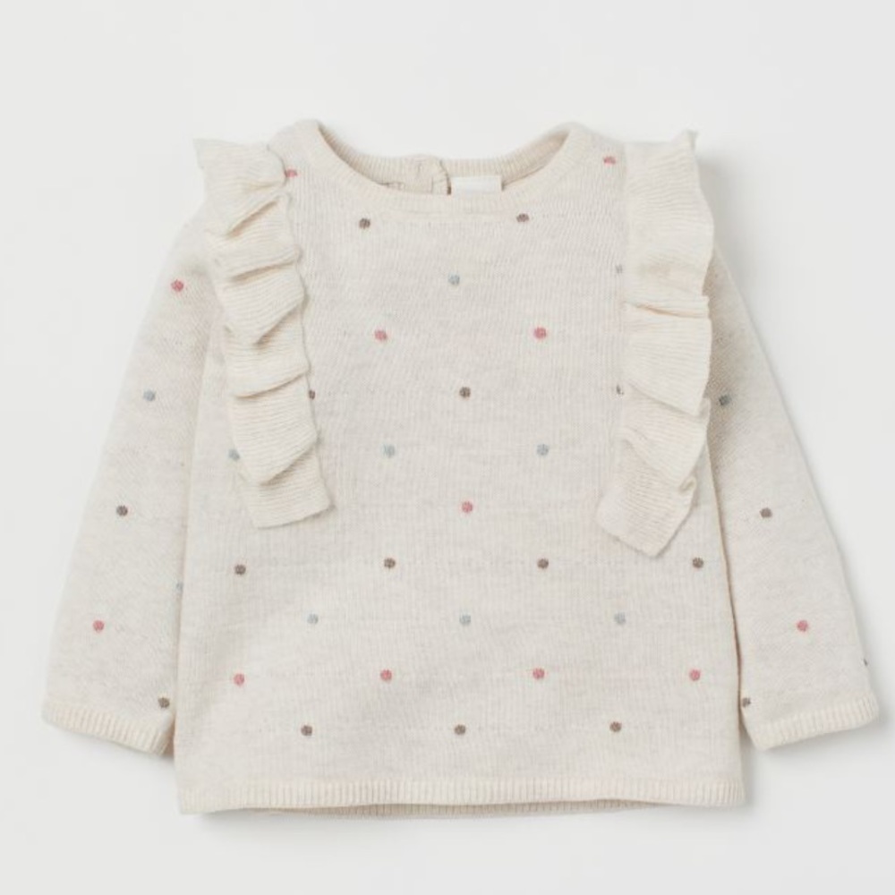 H&M ruffle fine knit sweater 1-2 years girls
